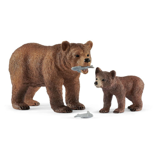 Wild Life Schliech-S 42473 Mamma Orsa Grizzly Con Cucciolo